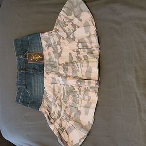 Denim pink camo skirt